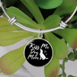 Kiss Me Dog White Bracelet Stainless Steel or 18k Gold Circle Bangle-Express Your Love Gifts