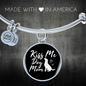 Kiss Me Dog White Bracelet Stainless Steel or 18k Gold Circle Bangle-Express Your Love Gifts