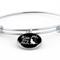 Kiss Me Dog White Bracelet Stainless Steel or 18k Gold Circle Bangle-Express Your Love Gifts