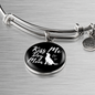 Kiss Me Dog White Bracelet Stainless Steel or 18k Gold Circle Bangle-Express Your Love Gifts