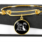 Kiss Me Dog White Bracelet Stainless Steel or 18k Gold Circle Bangle-Express Your Love Gifts