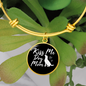Kiss Me Dog White Bracelet Stainless Steel or 18k Gold Circle Bangle-Express Your Love Gifts