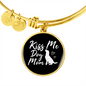 Kiss Me Dog White Bracelet Stainless Steel or 18k Gold Circle Bangle-Express Your Love Gifts