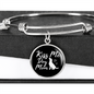 Kiss Me Dog White Bracelet Stainless Steel or 18k Gold Circle Bangle-Express Your Love Gifts
