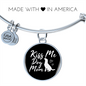 Kiss Me Dog White Bracelet Stainless Steel or 18k Gold Circle Bangle-Express Your Love Gifts