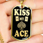 Kiss My Aces Dog Tag Stainless Steel or 18k Gold 24" Chain-Express Your Love Gifts