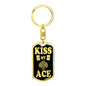 Kiss My Aces Keychain Dog Tag Stainless Steel or 18k Gold-Express Your Love Gifts