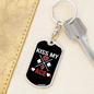 Kiss My Aces Poker Gambler Keychain Stainless Steel or 18k Gold Dog Tag Keyring-Express Your Love Gifts
