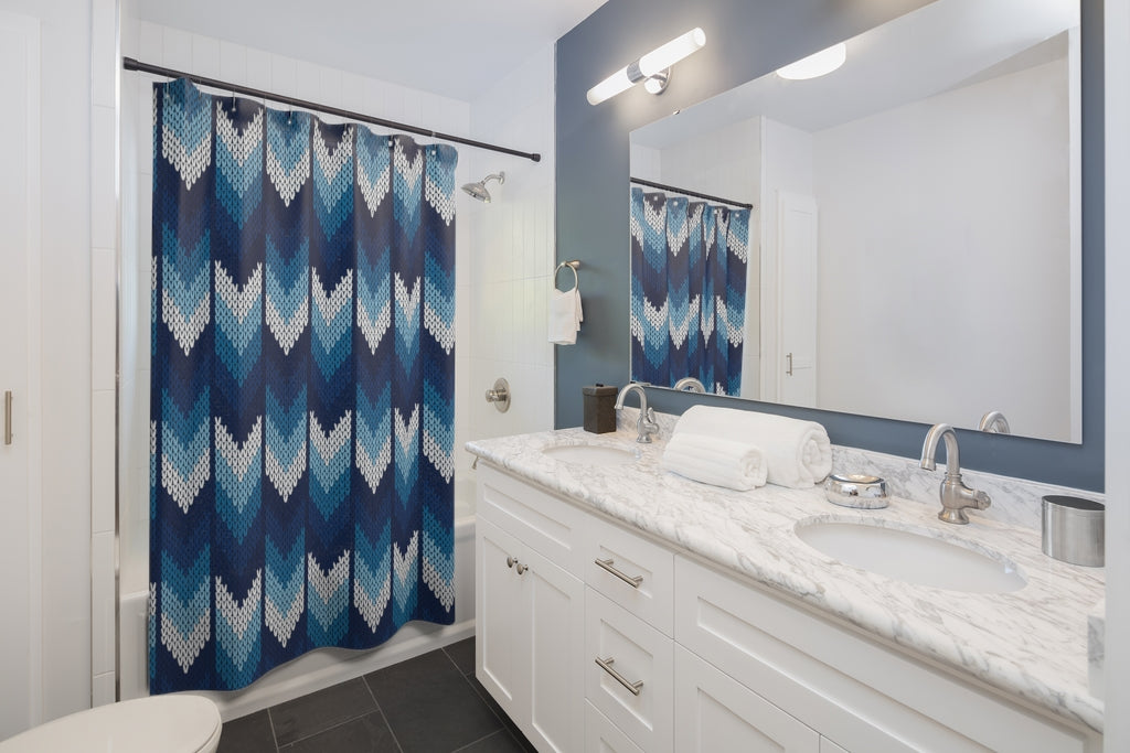Knitted Sweater Pattern Stylish Design 71" x 74" Elegant Waterproof Shower Curtain for a Spa-like Bathroom Paradise Exceptional Craftsmanship-Express Your Love Gifts