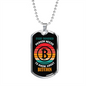 Know About Bitcoin Crypto Necklace Stainless Steel or 18k Gold Dog Tag 24" Chain-Express Your Love Gifts