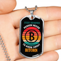 Know About Bitcoin Crypto Necklace Stainless Steel or 18k Gold Dog Tag 24" Chain-Express Your Love Gifts
