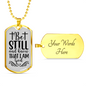 Know I Am God Christian Necklace Stainless Steel or 18k Gold Dog Tag 24" Chain-Express Your Love Gifts