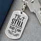 Know I Am God Keychain Stainless Steel or 18k Gold Dog Tag Keyring-Express Your Love Gifts
