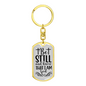 Know I Am God Keychain Stainless Steel or 18k Gold Dog Tag Keyring-Express Your Love Gifts