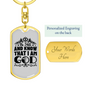 Know That I Am God Keychain Stainless Steel or 18k Gold Dog Tag Keyring-Express Your Love Gifts