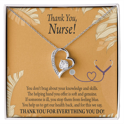 Knowledge and Skill Healthcare Medical Worker Nurse Appreciation Gift Forever Necklace w Message Card-Express Your Love Gifts