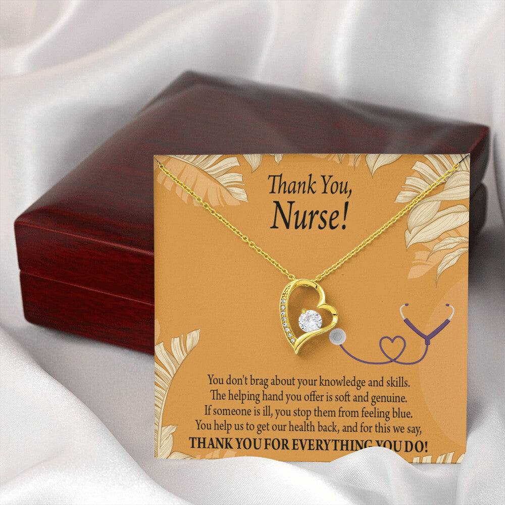 Knowledge and Skill Healthcare Medical Worker Nurse Appreciation Gift Forever Necklace w Message Card-Express Your Love Gifts