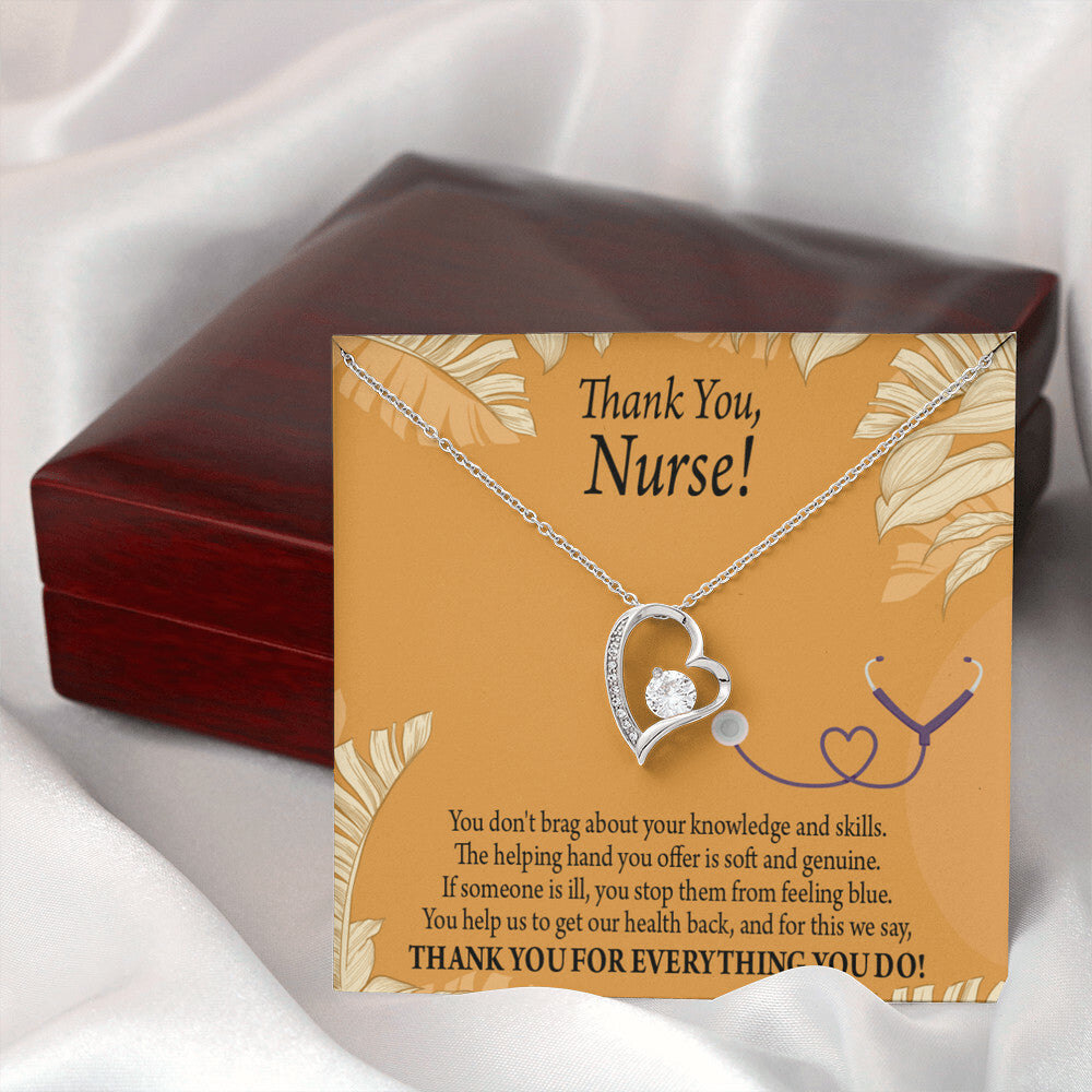 Knowledge and Skill Healthcare Medical Worker Nurse Appreciation Gift Forever Necklace w Message Card-Express Your Love Gifts