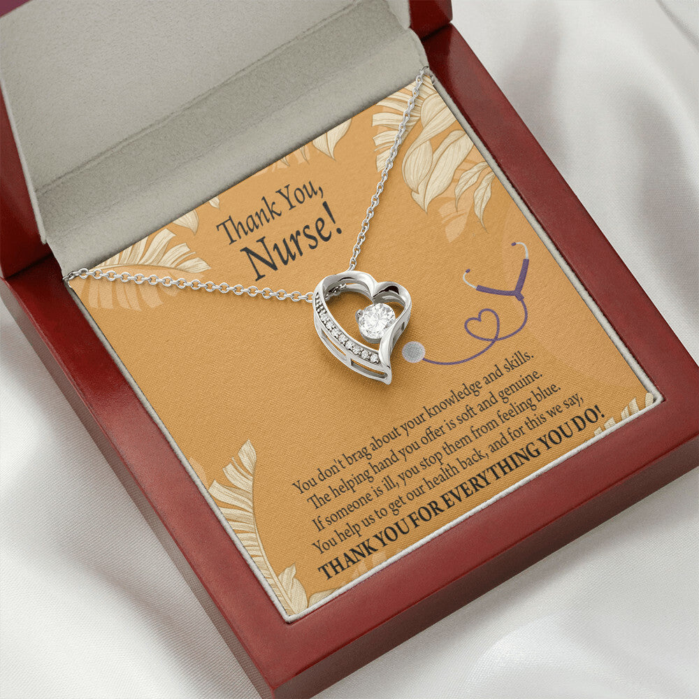 Knowledge and Skill Healthcare Medical Worker Nurse Appreciation Gift Forever Necklace w Message Card-Express Your Love Gifts