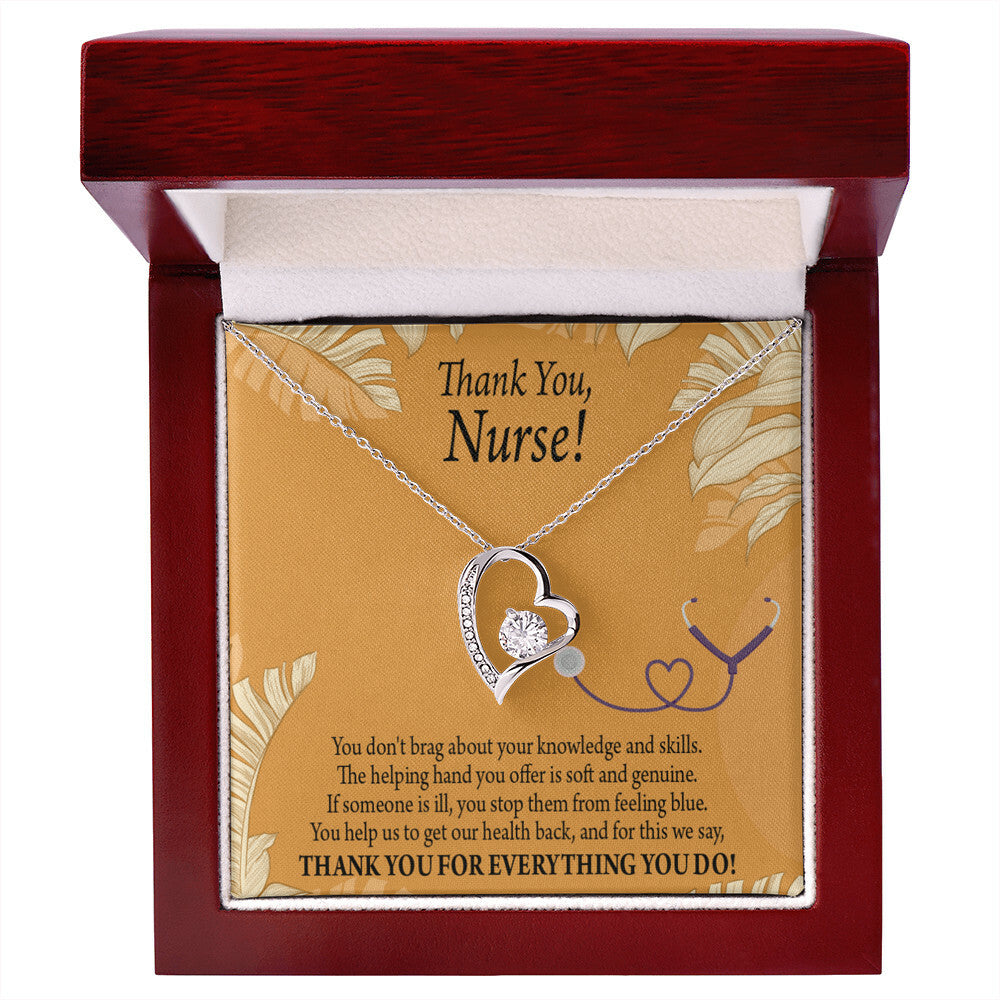 Knowledge and Skill Healthcare Medical Worker Nurse Appreciation Gift Forever Necklace w Message Card-Express Your Love Gifts
