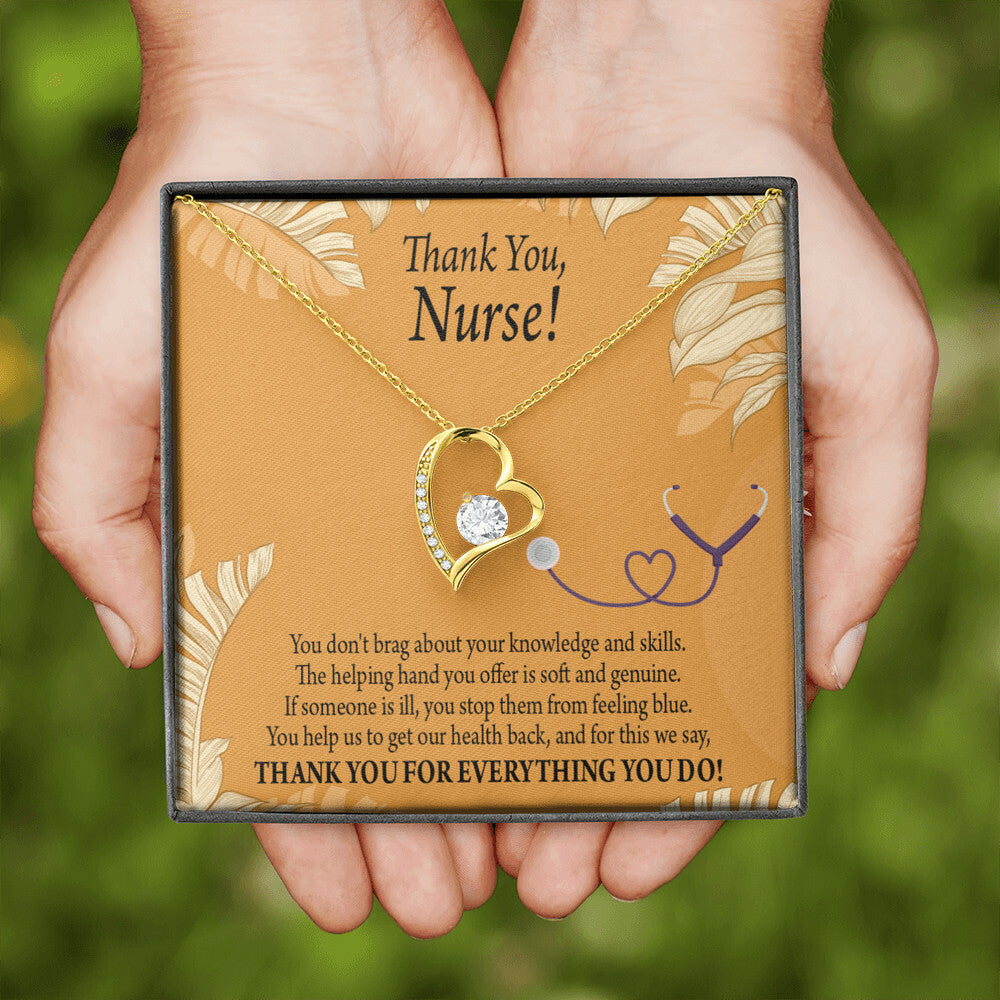 Knowledge and Skill Healthcare Medical Worker Nurse Appreciation Gift Forever Necklace w Message Card-Express Your Love Gifts
