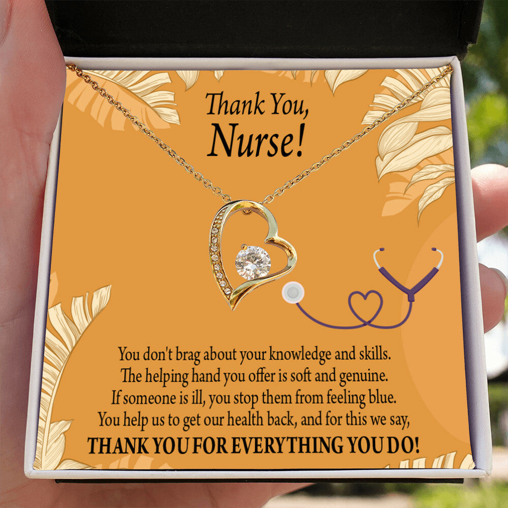 Knowledge and Skill Healthcare Medical Worker Nurse Appreciation Gift Forever Necklace w Message Card-Express Your Love Gifts
