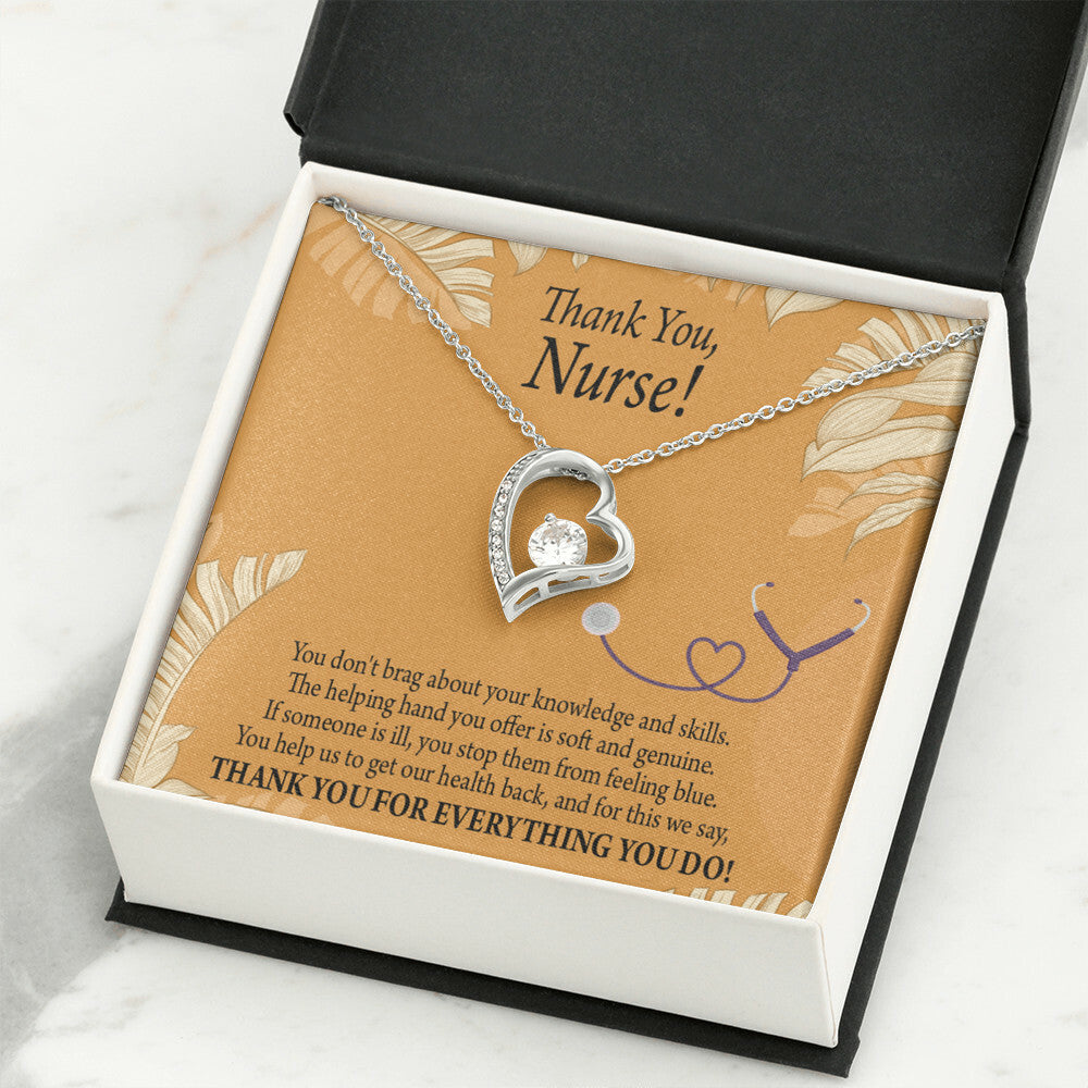 Knowledge and Skill Healthcare Medical Worker Nurse Appreciation Gift Forever Necklace w Message Card-Express Your Love Gifts