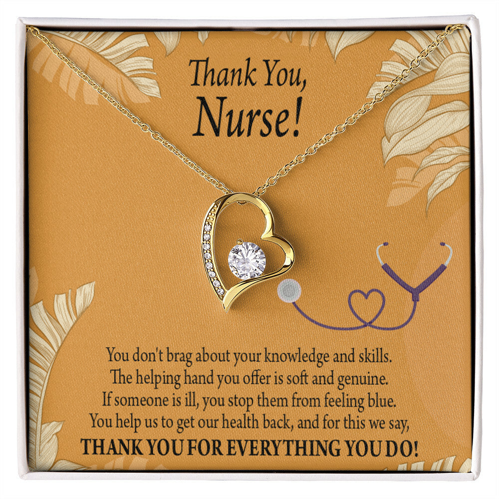 Knowledge and Skill Healthcare Medical Worker Nurse Appreciation Gift Forever Necklace w Message Card-Express Your Love Gifts