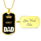 Korat Cat Dad Necklace Stainless Steel or 18k Gold Dog Tag 24" Chain-Express Your Love Gifts