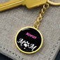 Korat Cat Mom Keychain Stainless Steel or 18k Gold Circle Pendant-Express Your Love Gifts