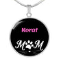 Korat Cat Mom Necklace Circle Pendant Stainless Steel or 18k Gold 18-22"-Express Your Love Gifts