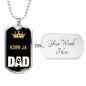 Korn Ja Cat Dad Necklace Stainless Steel or 18k Gold Dog Tag 24" Chain-Express Your Love Gifts