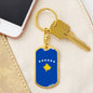 Kosovo Flag Keychain Dog Tag Stainless Steel or 18k Gold-Express Your Love Gifts