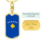 Kosovo Flag Keychain Dog Tag Stainless Steel or 18k Gold-Express Your Love Gifts