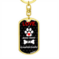 Kromfohrlander Keychain Stainless Steel or 18k Gold Dog Tag Keyring-Express Your Love Gifts