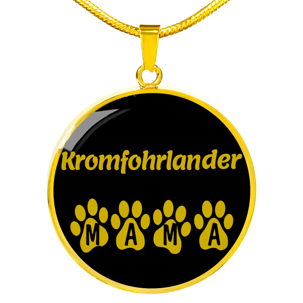 Kromfohrlander Mama Circle Necklace Stainless Steel or 18k Gold 18-22" Dog Owner Lover-Express Your Love Gifts