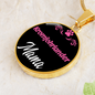 Kromfohrlander Mama Necklace Circle Pendant Stainless Steel or 18k Gold 18-22" Dog Mom Pendant-Express Your Love Gifts