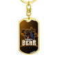 Kungfu Bear Keychain Dog Tag Stainless Steel or 18k Gold-Express Your Love Gifts