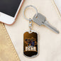 Kungfu Bear Keychain Dog Tag Stainless Steel or 18k Gold-Express Your Love Gifts