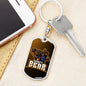 Kungfu Bear Keychain Dog Tag Stainless Steel or 18k Gold-Express Your Love Gifts