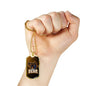 Kungfu Bear Necklace Stainless Steel or 18k Gold Dog Tag 24" Chain-Express Your Love Gifts