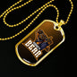 Kungfu Bear Necklace Stainless Steel or 18k Gold Dog Tag 24" Chain-Express Your Love Gifts