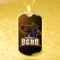 Kungfu Bear Necklace Stainless Steel or 18k Gold Dog Tag 24" Chain-Express Your Love Gifts