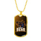 Kungfu Bear Necklace Stainless Steel or 18k Gold Dog Tag 24" Chain-Express Your Love Gifts