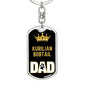 Kurilian Bobtail Cat Dad King Keychain Stainless Steel or 18k Gold-Express Your Love Gifts