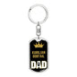 Kurilian Bobtail Cat Dad King Keychain Stainless Steel or 18k Gold-Express Your Love Gifts