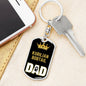 Kurilian Bobtail Cat Dad King Keychain Stainless Steel or 18k Gold-Express Your Love Gifts