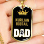 Kurilian Bobtail Cat Dad Necklace Stainless Steel or 18k Gold Dog Tag 24" Chain-Express Your Love Gifts