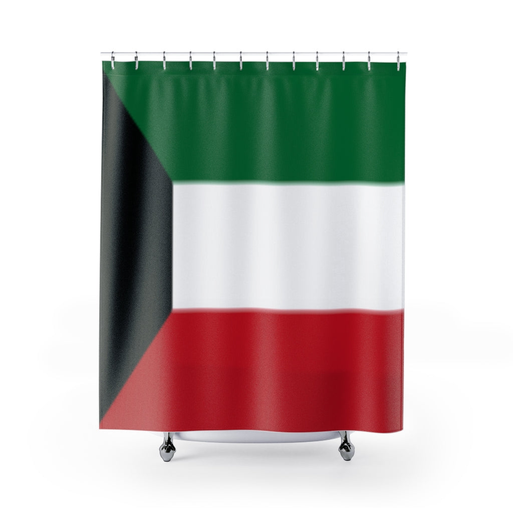 Kuwait Flag Stylish Design 71" x 74" Elegant Waterproof Shower Curtain for a Spa-like Bathroom Paradise Exceptional Craftsmanship-Express Your Love Gifts