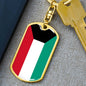 Kuwait Keychain Dog Tag Stainless Steel or 18k Gold-Express Your Love Gifts